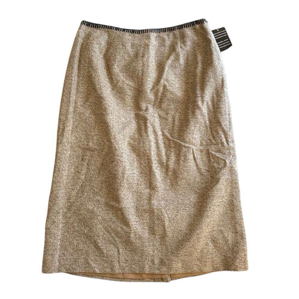 Kasper VTG 90s Western Pencil Skirt 8 Frontier Country Brown Beige Y2K Midi Prep